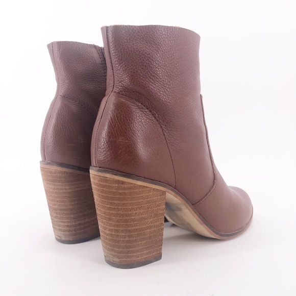 Dr Scholl’s Heeled Leather Booties Cognac Brown - Picture 4 of 7